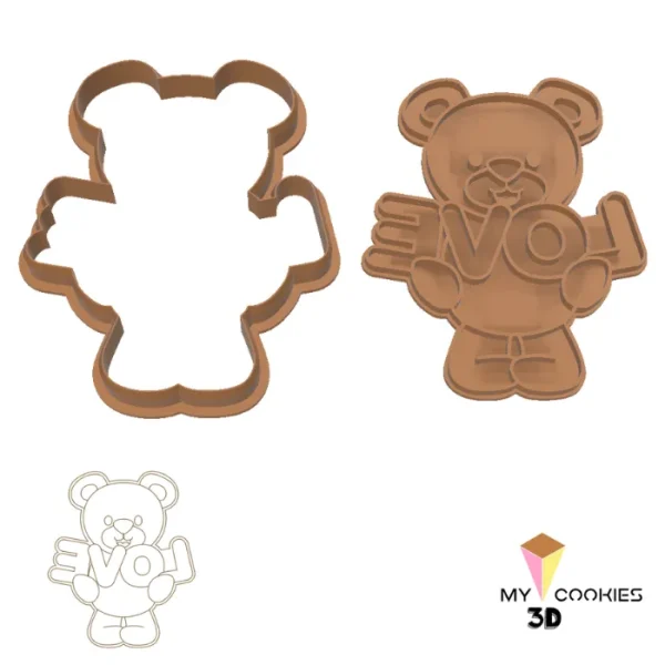 Cortador y Marcador de Galletas - Oso love