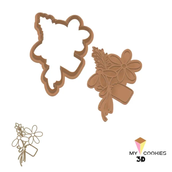 Cortador y Marcador de Galletas - Ramo de flores