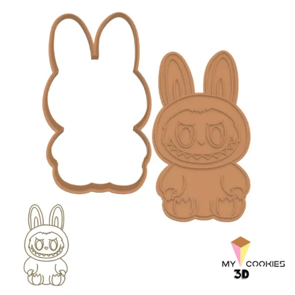 Cortador y Marcador de Galletas - Labubu sentado